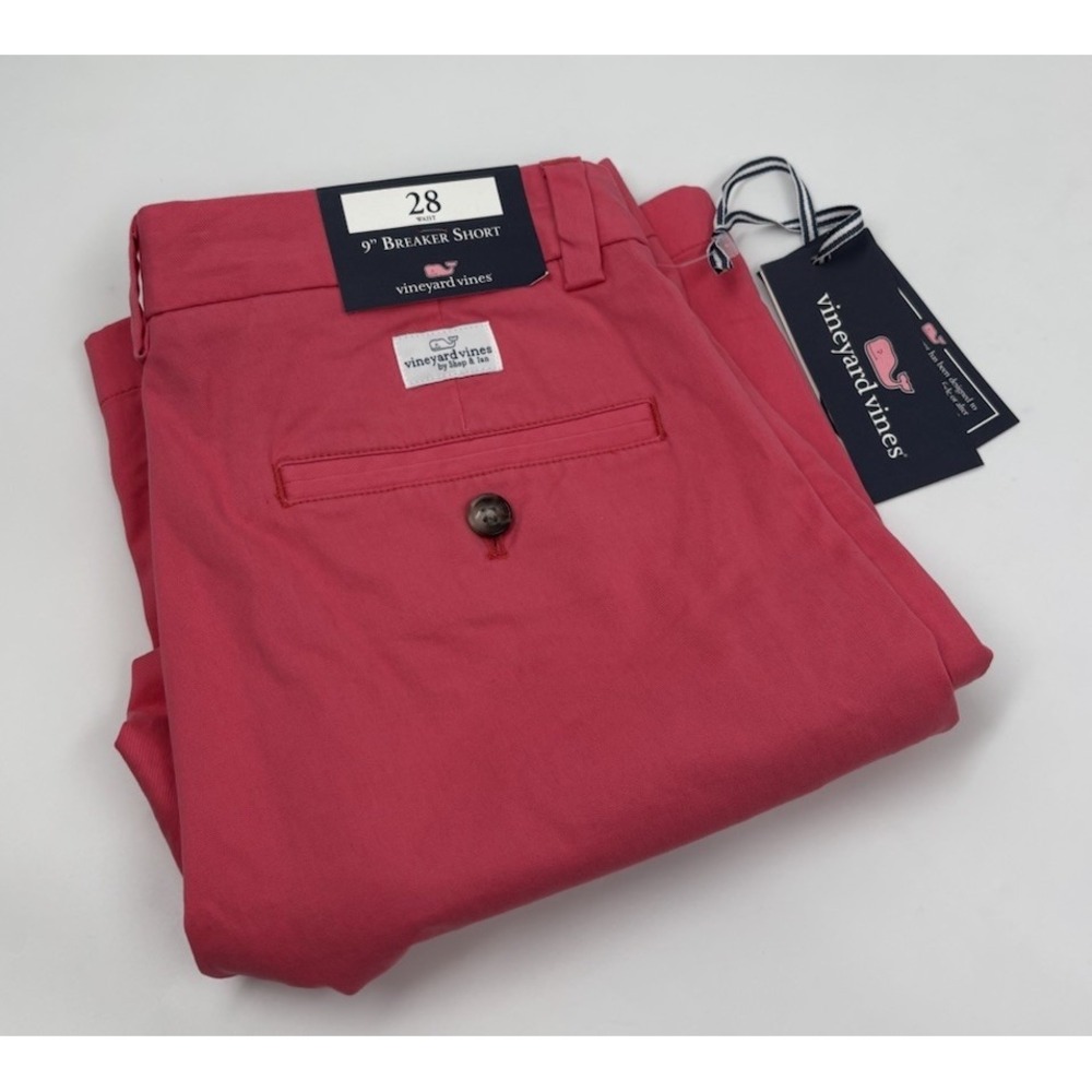 NWT Vineyard Vines Men's 28" Pink 9" Breaker Cotton Chino Flat Front Short‎